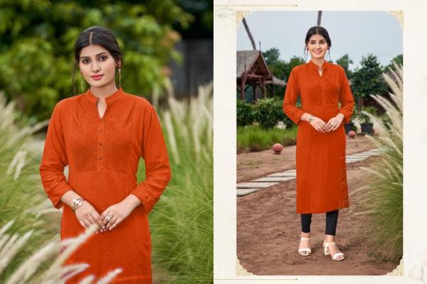 Poonam Smit Pintex Ethnic Wear Rayon Designer Kurti Collection